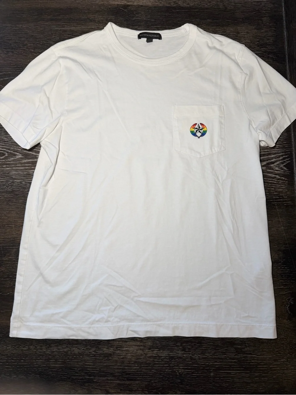 Banana Republic White Pocket Logo Short-Sleeve T-Shirt Pride